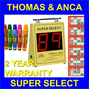 Super Select Electronic Bingo Machine Selector Free 15ml Bingo Dabbers or Ticket - Picture 1 of 6