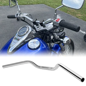 For Harley Dyna Softail Fatboy Custom 1" 25mm Drag Handlebar 2" Rise Chrome - Picture 1 of 12