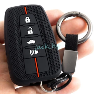 Silica Gel 4 Buttons Smart Key Case Fob Cover Chain For Toyota Camry RAV4 Mirai - Picture 1 of 9