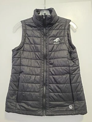 Straight Down Women's Puffer Vest Big Horn Logo Small Black - Image 1 of 4