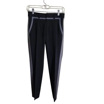 Pantalones de carrera Vince negros grises de lana a rayas talla 0 Foto 1 de 4