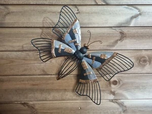 Copper Butterfly Metal Garden Decor Decorative Outdoor Wall Art Plaque Gift 37cm - Picture 1 of 5