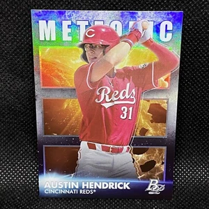 2021 Bowman Platinum Meteoric Austin Hendrick Cincinnati Reds Rookie #5 - Picture 1 of 2