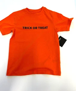 Kids Medium Orange Trick or Treat Short Sleeved Halloween Graphic T-shirt - Picture 1 of 1