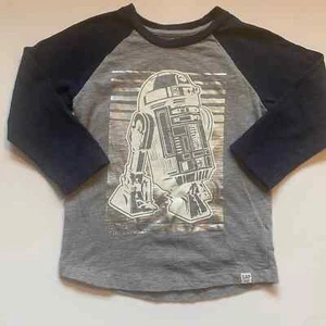 Gap Gapkids Boys Star Wars R2-D2 Raglan Style Cotton 3/4 Sleeve Shirt (Size 4) - Picture 1 of 7