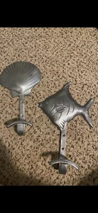 Metal Shell And Fish Wall Hooks. - Picture 1 of 4