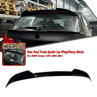 Rear Trunk Roof Spoiler Splitter Wing For BMW 3 Series E91 2005-2012 Black New - image 1 of 4