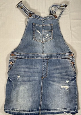 Maurices Shortalls  Womens Small Shorts Overalls Distressed Denim Stretch Y2K - Image 1 of 4
