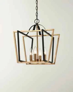 Bridgette 4 Light 16 inch Matte Black with Satin Brass Pendant Ceiling Light - Picture 1 of 5