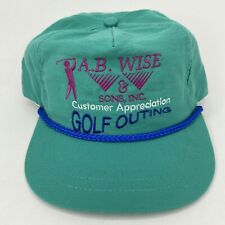 A. B. Wise and Sons Inc Golf Outing Hat Green Teal Adjustable Made In USA