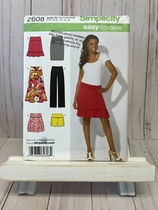 Simplicity 2608 Easy Knit Pants Shorts Skirt Lengths Sewing Pattern P5 12-20 NEW - Picture 1 of 2