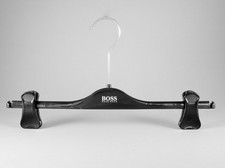 Boss Kleiderbügel für Hosen, Clipbügel, Klammerbügel, schwarz, 37cm, 10 Stück