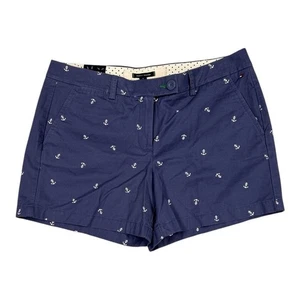 NUEVO CON ETIQUETAS Tommy Hilfiger Pantalones Cortos Ancla Estampados Azul Para Mujer Talla 12 Preppy 4” Entrepierna - Imagen 1 de 8