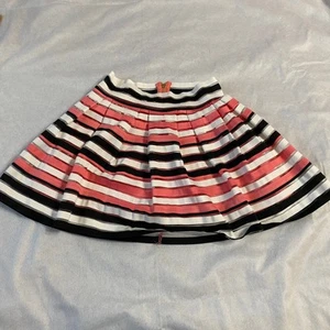 Btween Skirt Lined Striped Pink/Black/White Polyester Girls Size S  - Picture 1 of 9