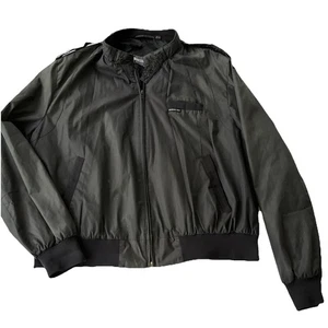 Vtg MEMBERS ONLY Bomber Jacket Mens Large Black Lined Insulated Zip Pockets - Picture 1 of 11