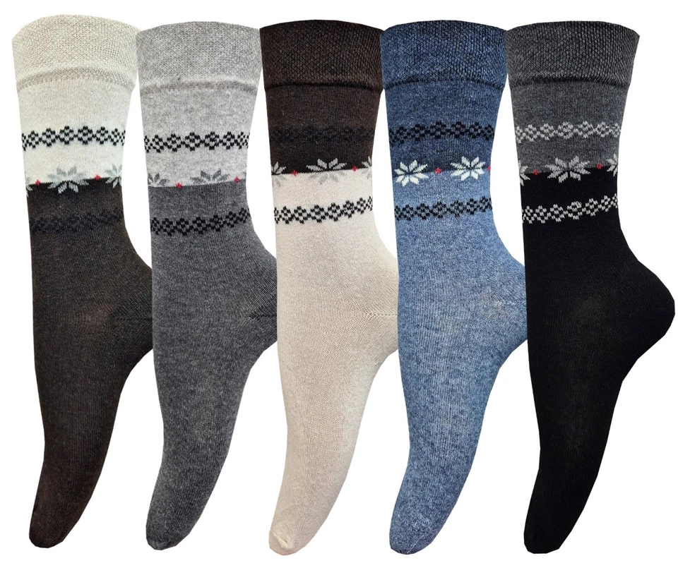 BAKIS TEXTIL-IMPORT-EXPORT 5-30 Paar Damen Diabetiker Baumwoll Gesundheitssocken ohne Gummi Gr.35/38-39/42