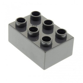 1x Lego Duplo Building Brick 2x3 New - Dark Grey Basic 5828 4622498 87084
