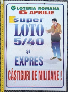 Romania, 2000, Vintage Lottery Draw Advertising Poster - Loto 5/40 & Expres - Picture 1 of 1