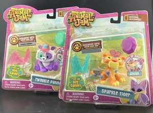 Lot of 2 - Animal Jam Best Dressed Sparkle Tiger Twinkle Panda Light Up Ring New - Picture 1 of 5