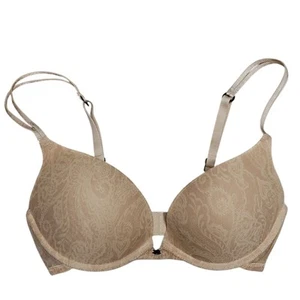 Lucky Brand Push Up BH Damen Gr. 32C Beige Paisley Bügel Mesh Doppelträger - Bild 1 von 8