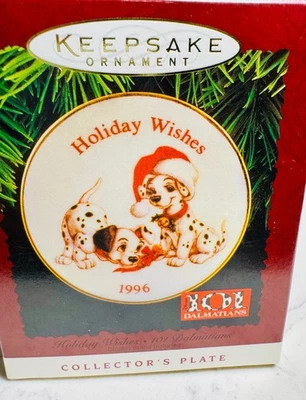 Disney 101 Dalmations Holiday Wishes 1996 sello adorno plato de coleccionista Foto 1 de 4