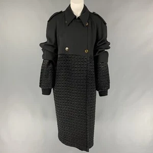 Vintage 1980's JEAN PAUL GAULTIER pour GIBO Black Quilted Double Breasted Coat - Picture 1 of 5