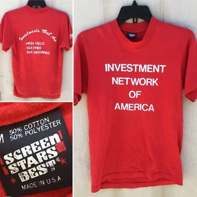 Camiseta Vintage Investment Network Of America Años 80 90 Bank Of America M Foto 1 de 4