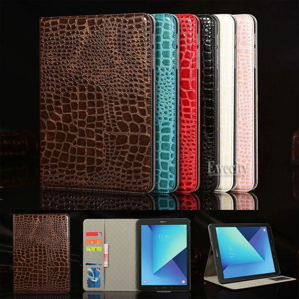 Folio Crocodile PU Leather Smart Magnetic Case Cover For Samsung Galaxy Tab - Image 1 of 4