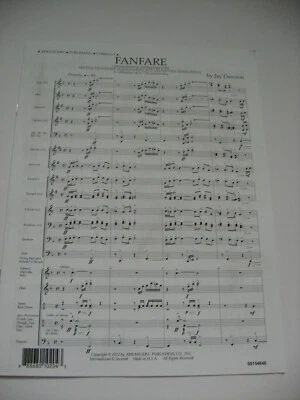 Jay Dawson Fanfare Score Sheet Music 2012 Arrangers Publishing Company - Image 1 of 3