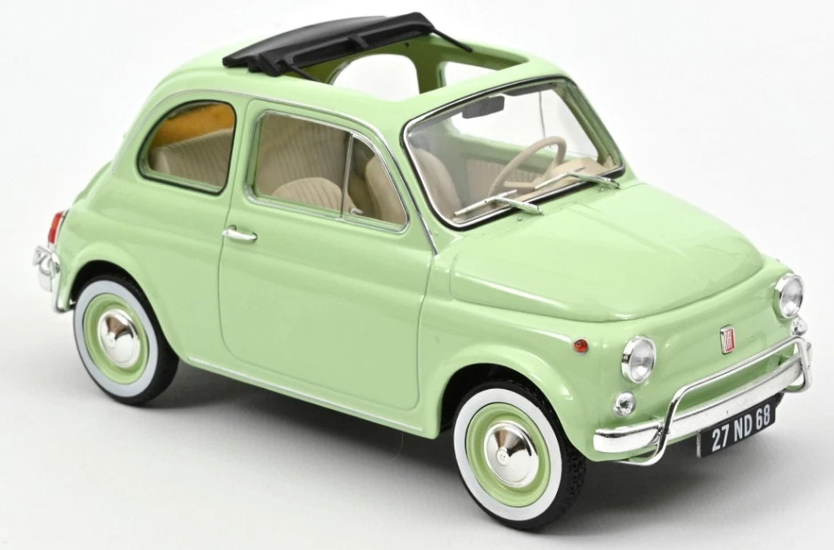 FIAT 500 L 1968 LIGHT GREEN WITH SPECIAL BIRTH PACK 1:18 187773 Norev - Immagine 1 di 1