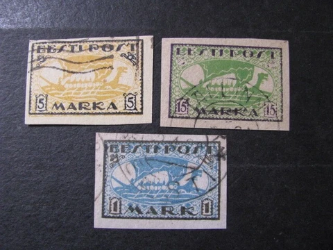 Estonia Stamp Viking Ship Issues Scott # 34-36 Cover