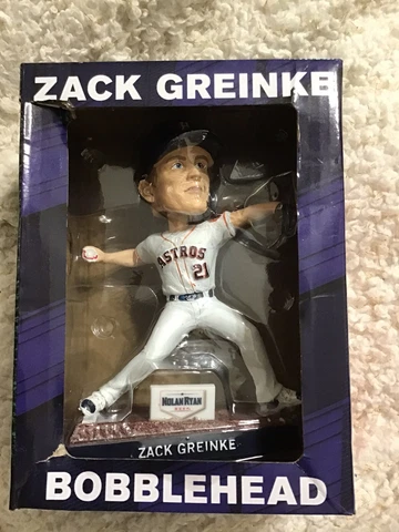 New In Box Houston Astros 2021 Zach Greinke Bobblehead Collectable Cover