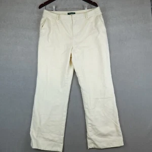 Lauren Ralph Lauren Pants Women 14P Lambswool Straight Ivory Lined Career - Picture 1 of 11