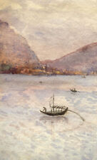 F.A. Eastwood, Lago Maggiore da Intra, Italia - acquerello c.1890s