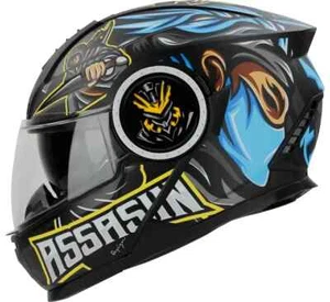 Casco Moto Full Face Steelbird SBH-40 ASSASIN NERO LUCIDO BLU Doppia Visiera - Foto 1 di 3