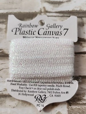 Rainbow Gallery Plastic Canvas 7 PC10 White Pearl 8 Yards Needlework - Image 1 of 4