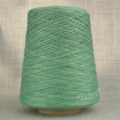 SOFT MERCERISED COTTON YARN 500g CONE 3 PLY SAGE GREEN MACHINE KNITTING WEAVING - Image 1 of 3