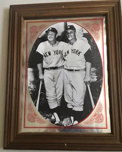 MICKEY MANTLE ROGER MARIS WORLD CHAMPS 1961 NY YANKEES. LEINWAND BANNER GERAHMT. - Bild 1 von 12