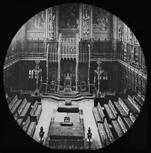 Glass Magic Lantern Slide THE HOUSE OF PEERS C1890 PHOTO LONDON - Picture 1 of 2