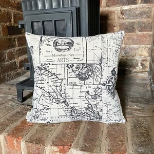 240. Vintage Sailing Map Natural LINEN Cotton Cushion Cover.Various sizes - Picture 1 of 2