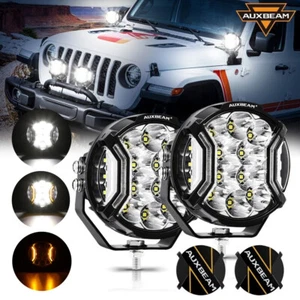 Auxbeam 5INCH LED Driving Lamp Hyper Spot Work Pods Amber Side Shooter DRL - Picture 1 of 12