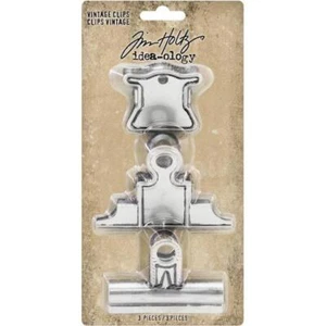 Tim Holtz Idea-ology Metal Vintage Clips 3pcs TH93795 - Picture 1 of 2