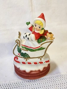 Vintage PARMA von AAI Spieluhr Weihnachten Urlaub Mädchen im Schlitten Jingle Bells - Bild 1 von 5