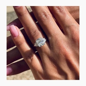 Cushion Diamond Engagement Ring F VS1 IGI Certified 2.4 Ct 18K White Solid Gold - Picture 1 of 16