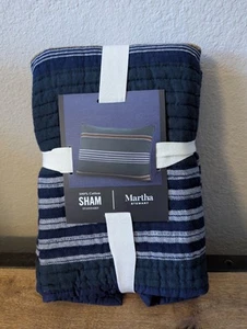 Pair Martha Stewart TELLURIDE YARN DYE Quilted Standard Pillow Shams New w/ Tags - Picture 1 of 6