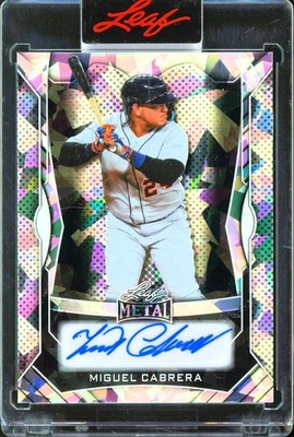 2025 Leaf Spectacular Miguel Cabrera (10/10) Metal Auto On-Card Crystal Silver - Image 1 of 2