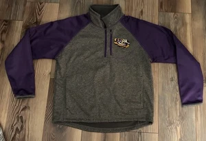 LSU Tigers CarlBanks NCAA 1/4-Reißverschluss Pullover Damen Medium 12-14 neu lila grau - Bild 1 von 5