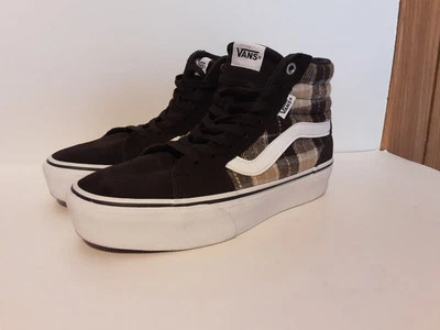 Vans Filmore Hi Platform Sneakers Womens Size 7.5 Plaid/ Houndstooth Brown - Image 1 of 4