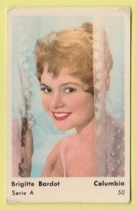 Tarjeta estrella de cine sueca holandesa 1958 estrella serie A #50 actriz Brigitte Bardot - Imagen 1 de 1
