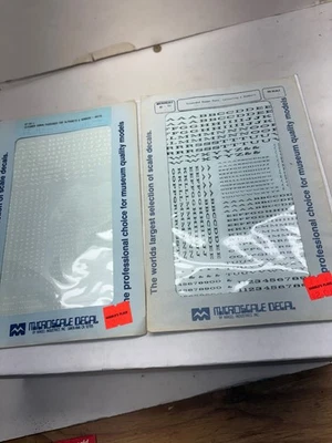 2 MICROSCALE DECAL SHEETS EXTENDED ROMAN PASS LETTERING & NUMBERS 87-80 &87-80-1 - Image 1 of 3